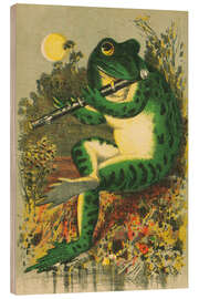 Holzbild Der Frosch und die Flöte