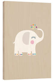 Holzbild Kleiner Elefant - Jaysanstudio