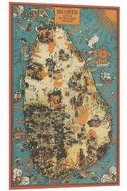 Hartschaumbild Sri Lanka (Ceylon) Tea &amp; Other Industries - Vintage Educational Collection