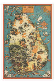 Wandbild Sri Lanka (Ceylon) Tea &amp; Other Industries - Vintage Educational Collection