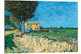 Quadro em plexi-alumínio Avenue at Arles with houses - Vincent van Gogh