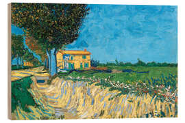 Holzbild Avenue in Arles mit Häusern - Vincent van Gogh