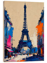 Holzbild Paris im Farbenspiel - artill