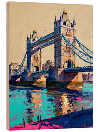 Holzbild London im Abendglanz