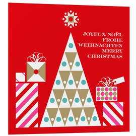 Hartschaumbild Baum mit Geschenken