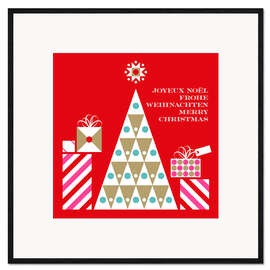 Gerahmter Kunstdruck Baum mit Geschenken
