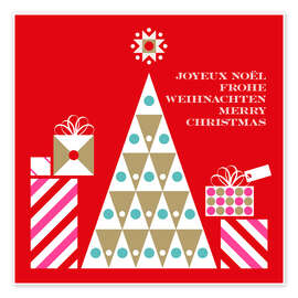 Poster Baum mit Geschenken