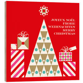 Holzbild Baum mit Geschenken