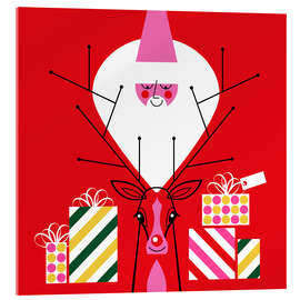 Acrylglasbild Rudy und der Weihnachtsmann