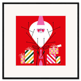 Gerahmter Kunstdruck Rudy und der Weihnachtsmann