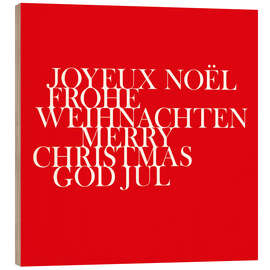 Holzbild Internationale Weihnachtsgrüße