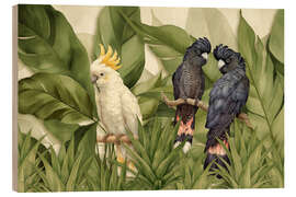 Holzbild Kakadu-Dschungel