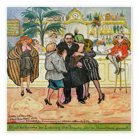Wandbild Alfred der Keusche, der Liebling aller Frauen, 1923 - Heinrich Zille