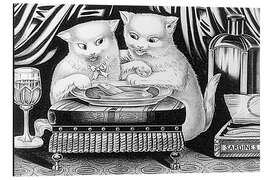 Alubild Lustige Kätzchen bei einem Fest