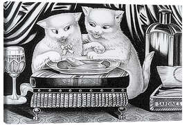 Leinwandbild Lustige Kätzchen bei einem Fest