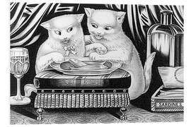 Hartschaumbild Lustige Kätzchen bei einem Fest