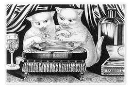 Wandbild Lustige Kätzchen bei einem Fest