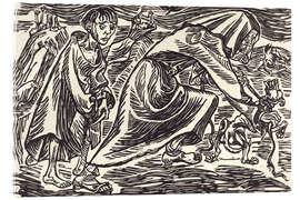 Acrylglasbild Der Hundefänger - Ernst Barlach