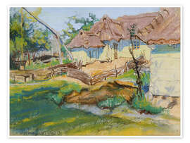 Wandbild Bauernhaus im Dorf Konary - Stanislaw Wyspianski