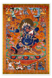 Wandbild Thangka vom Höllenkönig Shinje (Yama)
