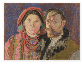 Wandbild Selbstbildnis mit Ehefrau, 1904 - Stanislaw Wyspianski