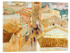 Acrylglasbild Blick auf die Dächer von Taormina - August Wilckens, 1913