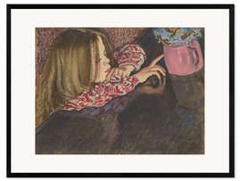 Gerahmter Kunstdruck Helenka mit Vase