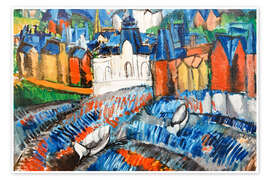 Wandbild Das Casino Marie Christine und der Strand von Le Havre - Raoul Dufy