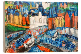 Holzbild Das Casino Marie Christine und der Strand von Le Havre - Raoul Dufy