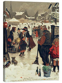 Leinwandbild Berliner Eisbahn - Heinrich Zille