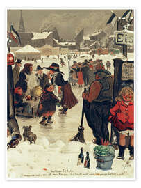 Wandbild Berliner Eisbahn - Heinrich Zille