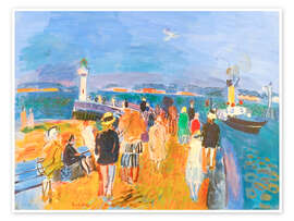 Wandbild La Jetée de Honfleur (Der Pier von Honfleur), 1928 - Raoul Dufy