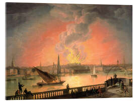 Acrylglasbild Der Brand des Drury Lane Theaters - Thomas Luny, 1809