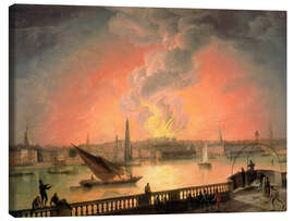 Leinwandbild Der Brand des Drury Lane Theaters - Thomas Luny, 1809