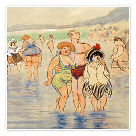 Wandbild H. Zille, Freibad Wannsee, Berlin - Heinrich Zille