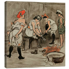 Tableau sur toile Four Women in a Wardrobe - Heinrich Zille