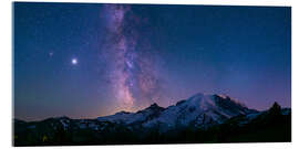 Acrylglasbild Die Milchstraße über dem Mount Rainier, Washington, USA