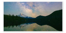 Wandbild Milky Way und Lost Lake, Oregon, USA