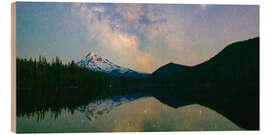 Holzbild Milky Way und Lost Lake, Oregon, USA