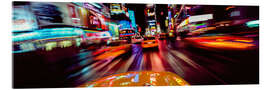 Acrylglasbild Blick aus einem fahrenden Auto, Times Square, New York, USA