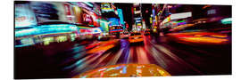 Alubild Blick aus einem fahrenden Auto, Times Square, New York, USA