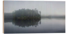 Holzbild Togue Pond im Nebel, Baxter State Park, Maine, US
