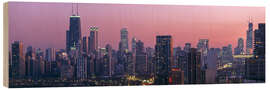 Holzbild Nacht, Chicago,