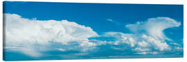 Leinwandbild Cumuluswolken und blauer Himmel