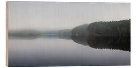 Holzbild Togue Pond im Nebel, Baxter State Park, Maine, USA