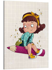 Magnettafel Mädchen mit Stift