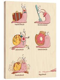 Holzbild Alle Arten von Schnecken - Sandy Thißen