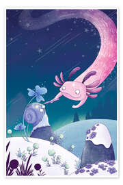 Wandbild Zauberaxolotl - Sandy Thißen