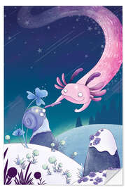 Wandsticker Zauberaxolotl