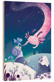 Holzbild Zauberaxolotl